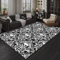 Abstract Skull Pattern Area Unique Rugs, Non-slip Soft Floor Mat, Decorative Carpet for Home Living Room Bedroom, Home Decor,...