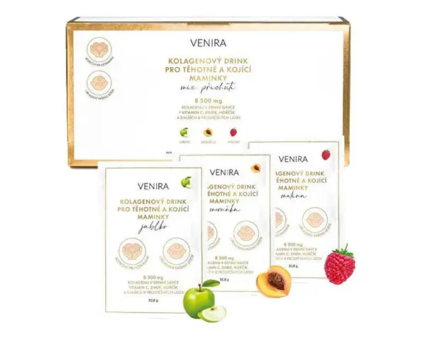 Venira Premium Collagen Drink for Pregnant and Breastfeeding Mothers, 3 Flavor Mix, 30 x 10.8g