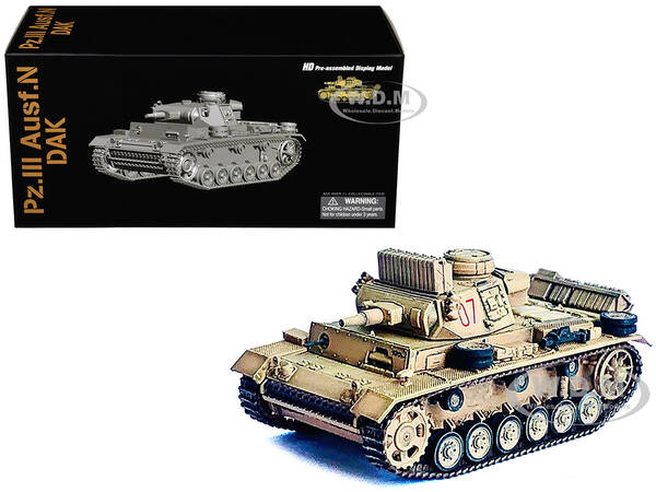 Germany Pz.Kpfw.III Ausf.N DAK Tank #07 s.Pz.Abt.501 Tunisia (1942/43) NEO Dragon Armor Series 1/72 Plastic Model by Dragon M...