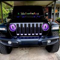Beast Eye Headlight Decals Pair for Jeep-3D Animal Print Self-Adhesive Headlight Stickers, Reusable Car Light Embellishments,...