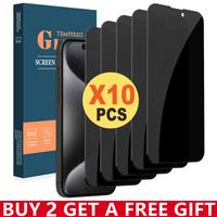 10 Pcs Privacy Screen Protector for iPhone 16 Pro Max Plus 15 14 13 12 11 XR XS MAX 8 7 6, 9H Anti Spy Private Tempered Glass...
