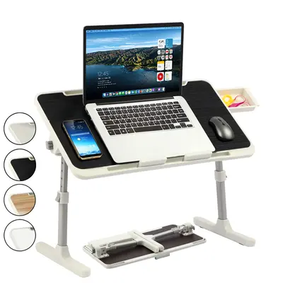 PHANCIR Adjustable Lap Desk, Laptop Stand Bed Tray, Foldable Laptop Desk with Storage Drawer