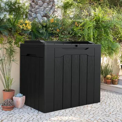 FURMAX 30 Gallon Water Resistant Lockable Deck Box With Seat Labor Day