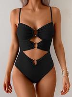 Eomenie One Piece Swimsuit for Women Ring Linked Monokini Sexy Bathing Suit Cutout Swim Suit Outdoorfun