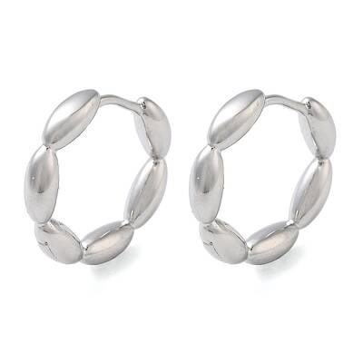 Brass Oval Hoop Earrings for Women
