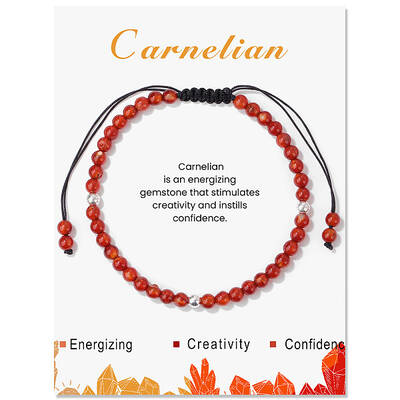 Natural Carnelian Braided Bead Bracelets