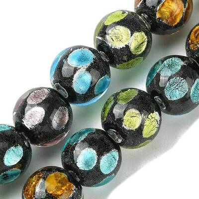 Handmade Silver Sand Lampwork Beads Strands