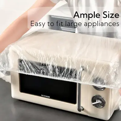 30 Counts Clear Disposable Dust Cover, Dustproof with Elastic for Air Fryer, Blender, Oven, Pressure Cooker, Coffee Maker, T...