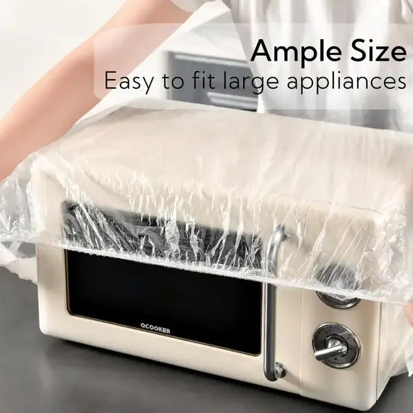 30 Counts Clear Disposable Dust Cover, Dustproof with Elastic for Air Fryer, Blender, Oven, Pressure Cooker, Coffee Maker,  T...