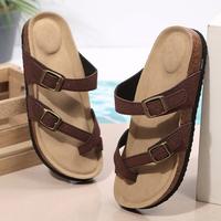 Women's Flat Sandals Ring Open Toe Sandals With Double Adjustable Buckle Sandals For Outdoor Activities