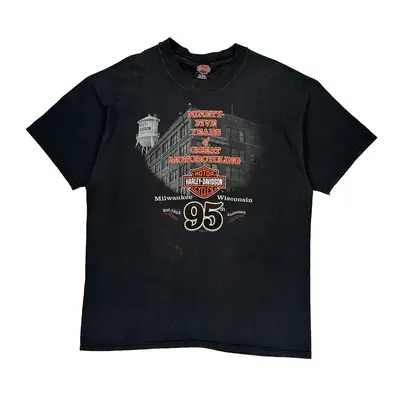 Made In Usa Harley Davidson Graphic T-Shirt - XL Black Cotton