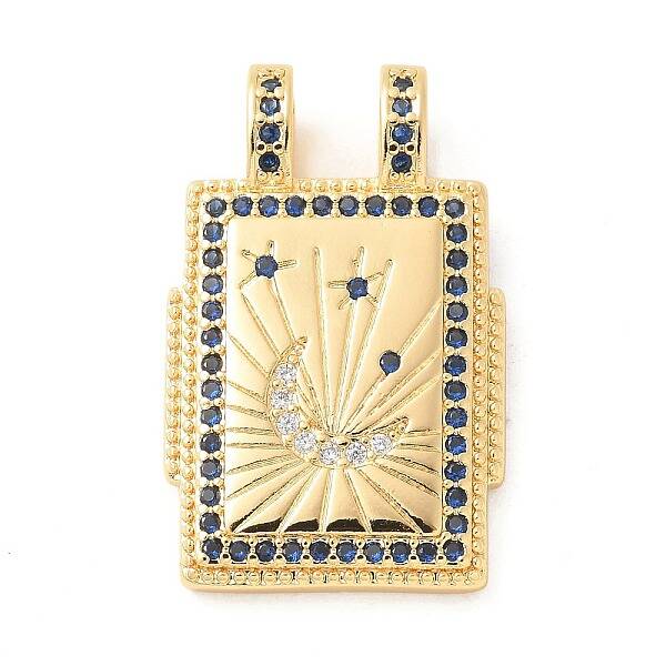 Brass Micro Pave Cubic Zirconia Pendants