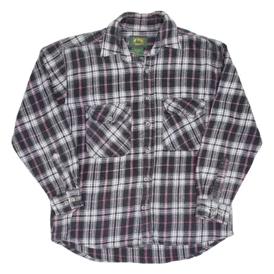 STILLWATER SUPPLY.CO Mens Flannel Shirt Grey Check Long Sleeve L
