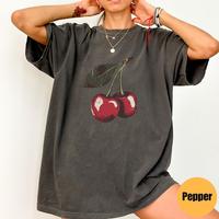 Comfort Colors Vintage Cherry Shirt, Cherry Tee, Fruit tshirt, Summer Shirt, Food lover gift, Top Oversized Summer, Summer Ou...