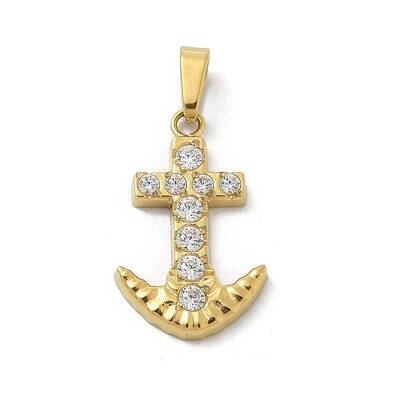 Ion Plating(IP) 304 Stainless Steel Micro Pave Cubic Zirconia Pendants