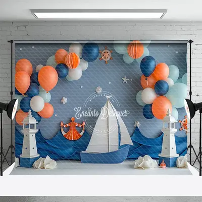 Aperturee Balloons Blue Sea Navigation Cake Smash Backdrop, 3X2FT(1MX0.6M), 14 USD, birthday cake smash backdrops, ENHD1J73-M
