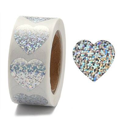 Heart Shaped Laser Stickers Roll
