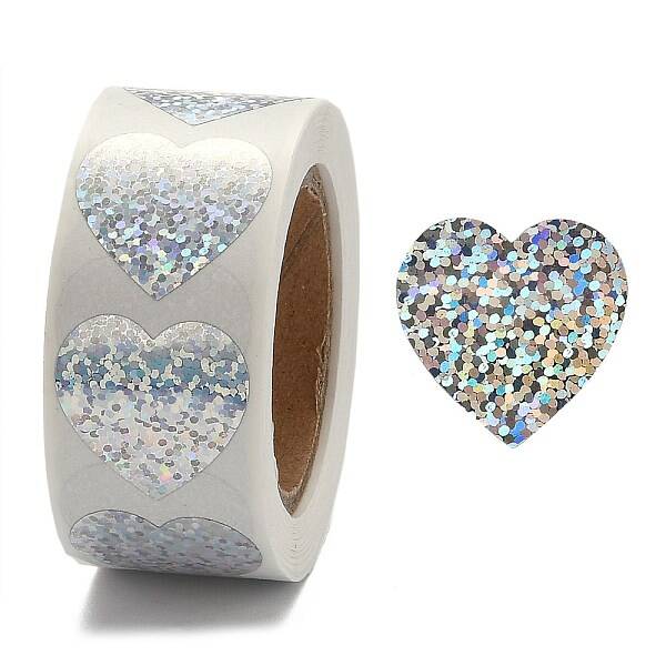 Heart Shaped Laser Stickers Roll