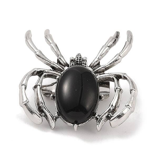 Natural Obsidian Brooches