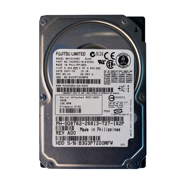 CA06681-B16300DL Dell 36GB 10000RPM SAS 3Gb/s 8MB 2.5-inch Hard Drive