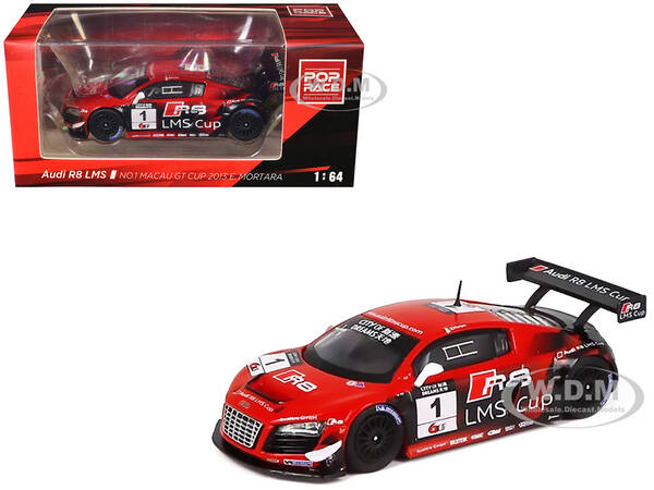 Audi R8 LMS #1 Edoardo Mortara Winner Macau GT Cup (2013) 1/64 Diecast Model Car by Pop Race