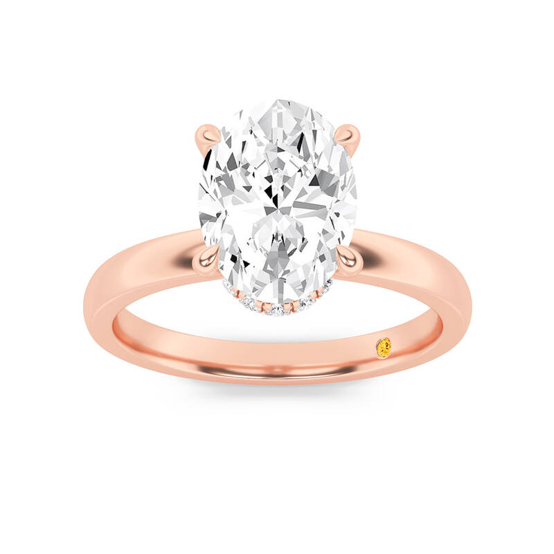 Laura Secret Halo Oval Lab Grown Diamond Engagement Ring | 14K Rose Gold 3 3/5 CT. TW.