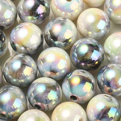UV Plating Rainbow Iridescent Acrylic Beads