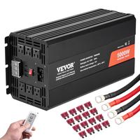 VEVOR Modified Sine Wave Inverter, Max. 5000W, DC 12V to AC 120V Power Inverter with 6 AC Outlets 2 USB Port 1 Type-C Port, L...