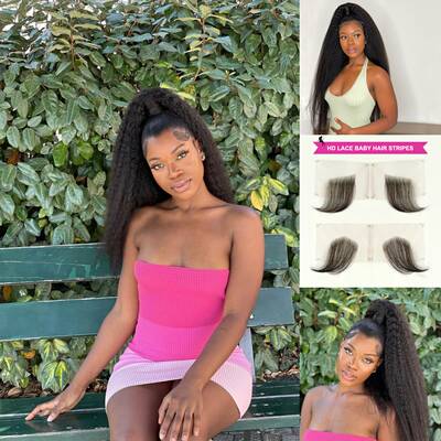 Baby Hair + Kinky Straight Ponytail | BGM Hair