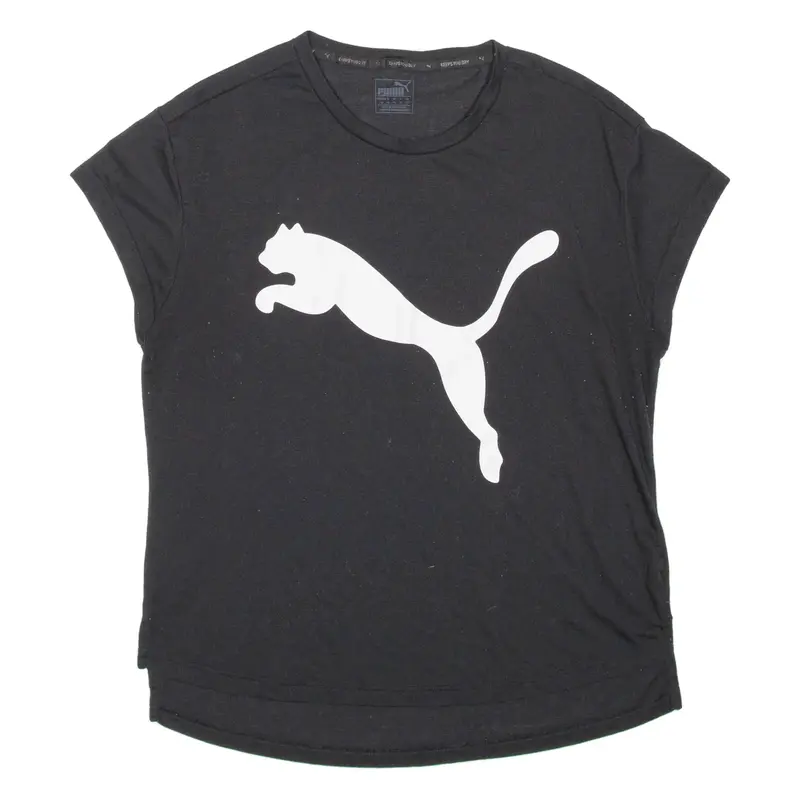 PUMA Womens T-Shirt Black Crew Neck UK 14