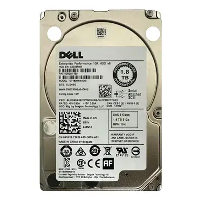 43N12 Dell 1.8TB 6Gb/s SAS 10000 2.5-inch 64MB Hard Drive