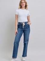 Amiee Judy Blue High Waist Drawstring Wide Leg