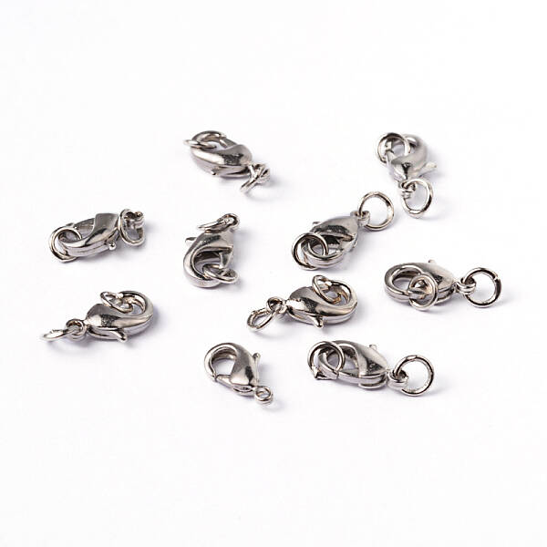 Brass Lobster Claw Clasps with Jump Rings