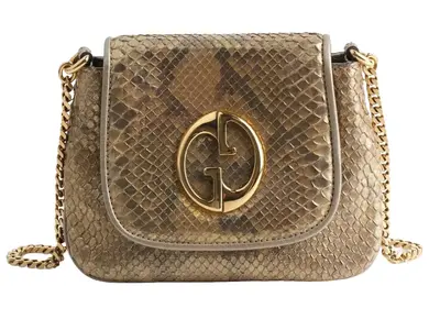 Pre-owned GUCCI Python Shoulder Bags 1973 Oro Small Chain Shoulder Bag