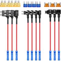 50040R 12V Car Add-a-Circuit Fuse Adapter with Standard and Mini TAP Profile TAP Blade Fuse for Cars Trucks Boats, 10 Pack Fu...