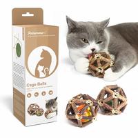 Potaroma Catnip Toys, 3 Pack of Cat Toys Natural Silvervine Stick Cage Balls & Bell Ball for Indoor Cats, Kitten Cleaning Tee...