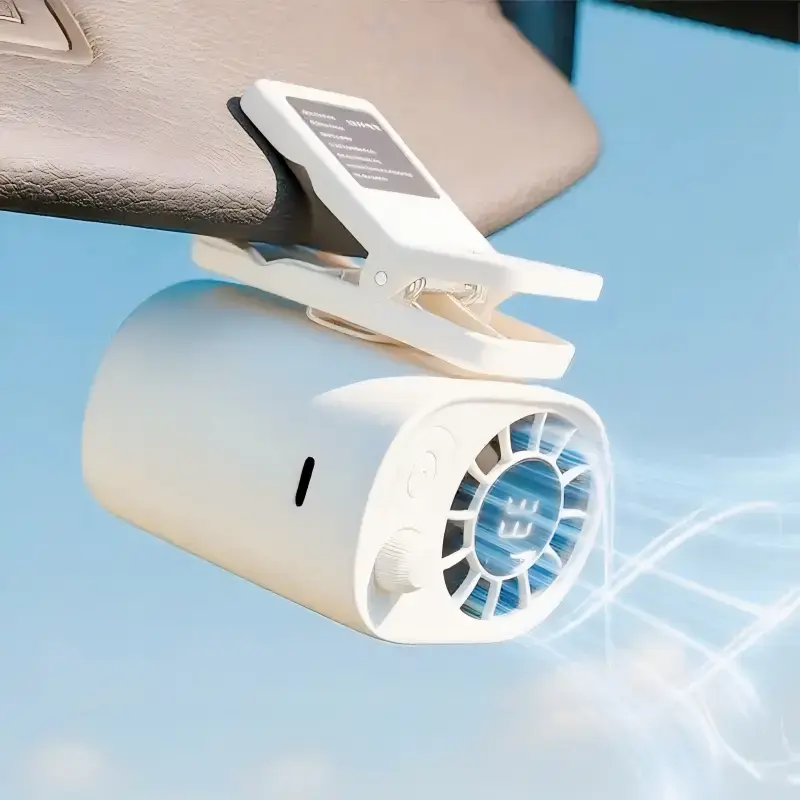 JOYYE Car Clip On Fan, 360° Rotation with LED Display, 100 Speeds Adjustable USB Rechargeable Battery, for Car Travel Campin...