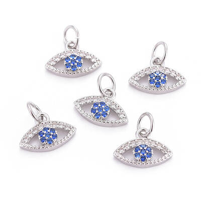 Brass Micro Pave Cubic Zirconia Charms