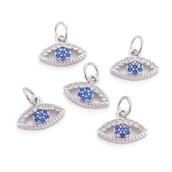 Brass Micro Pave Cubic Zirconia Charms