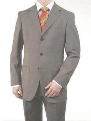 Men's Medium Gray Light Gray 3 Buttons Fully Lined On Sale