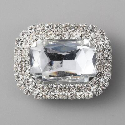 Glass Rhinestone Rectangle Shoe Decorations