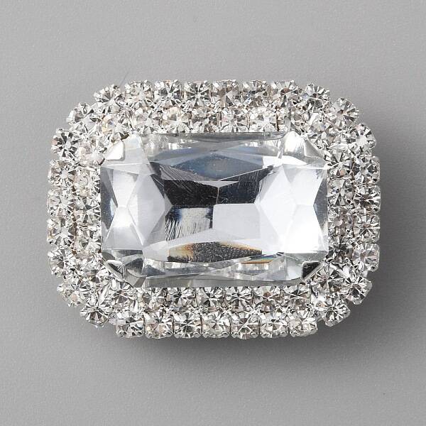 Glass Rhinestone Rectangle Shoe Decorations