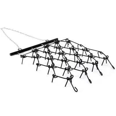 YITAMOTOR® Heavy Duty Drag Harrow 4'W x 4'L, 3/8in Tines for ATV, UTVs, Lawn Tractors Leveling, Grading, Pastures, Breaking ...