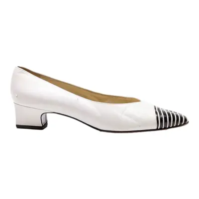 BALLY Pump Heels White Leather Womens UK 5.5