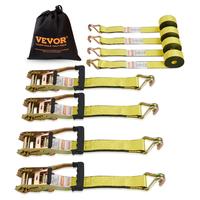 VEVOR Ratchet Tie Down Straps (4PK), 5000 lb Break Strength, Double J Hook Includes 4 Premium 2\