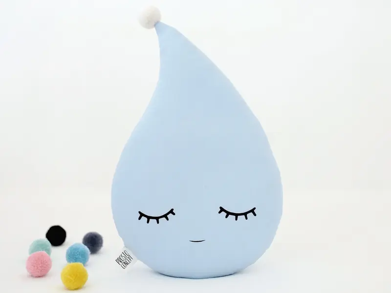 Light Blue Raindrop Pillow