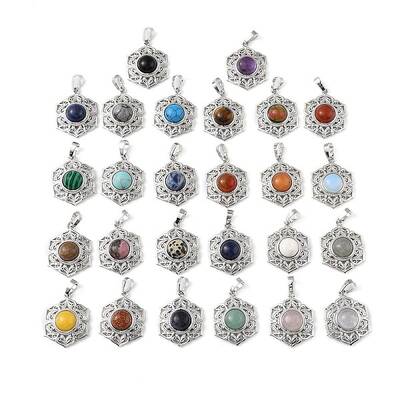 Natural & Synthetic Mixed Gemstone Pendants