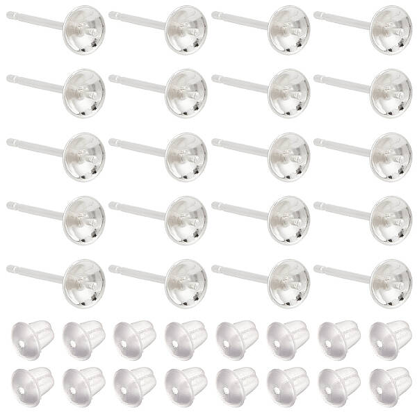 20Pairs 925 Sterling Silver Stud Earring Findings