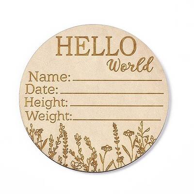 Wooden Hello World Baby Photo Props