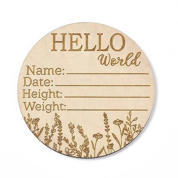 Wooden Hello World Baby Photo Props